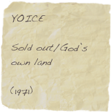 YOICE

Sold out/God’s own land

(1971)